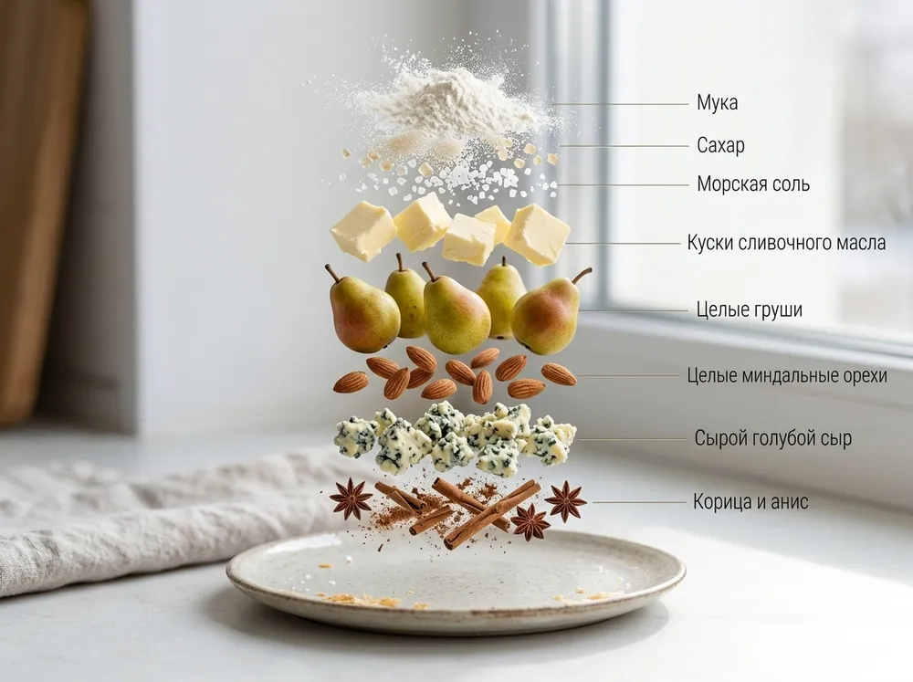 Пирожки с грушей и сыром Дорблю