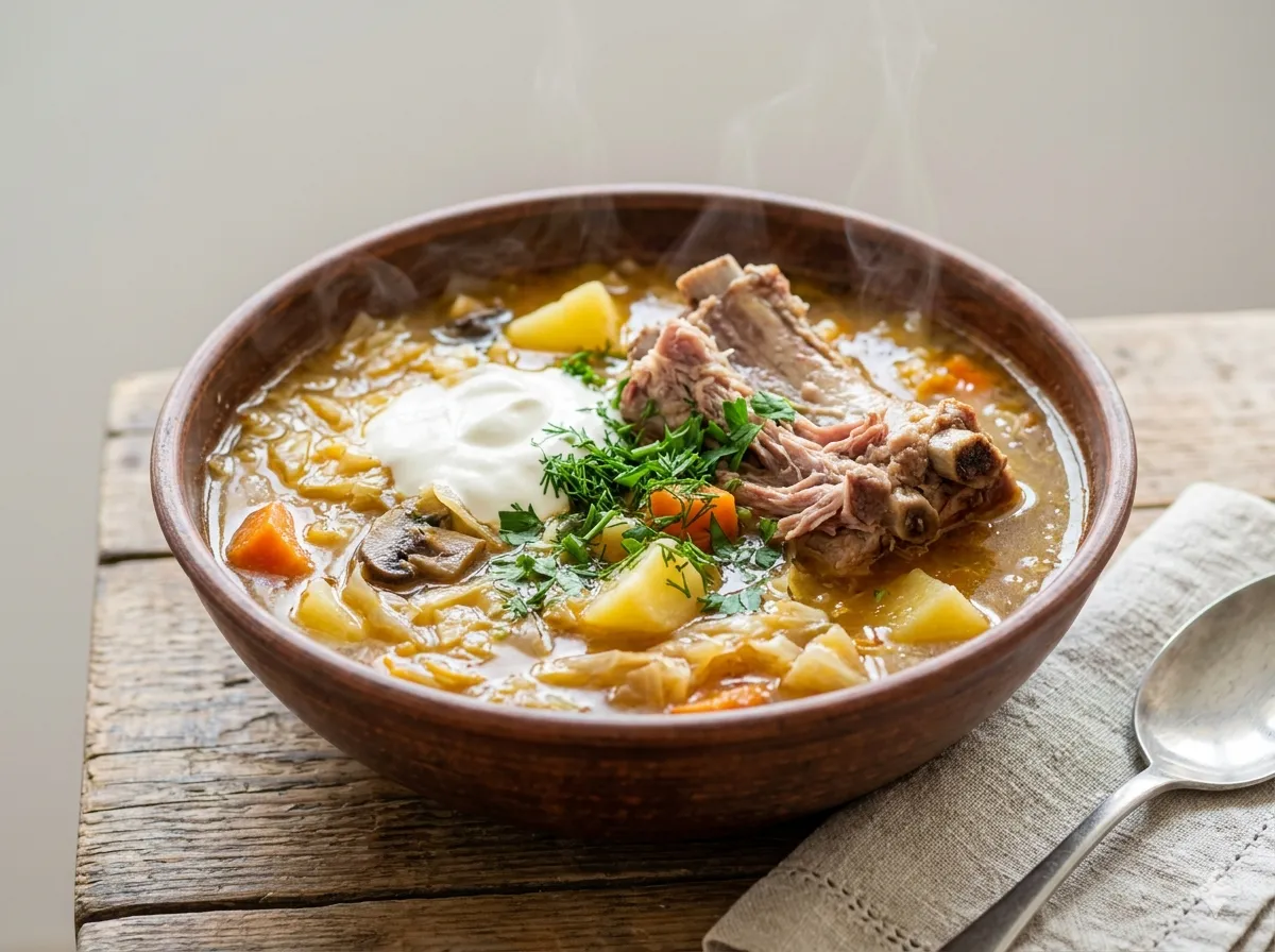 Купеческие богатые щи с ребрышками