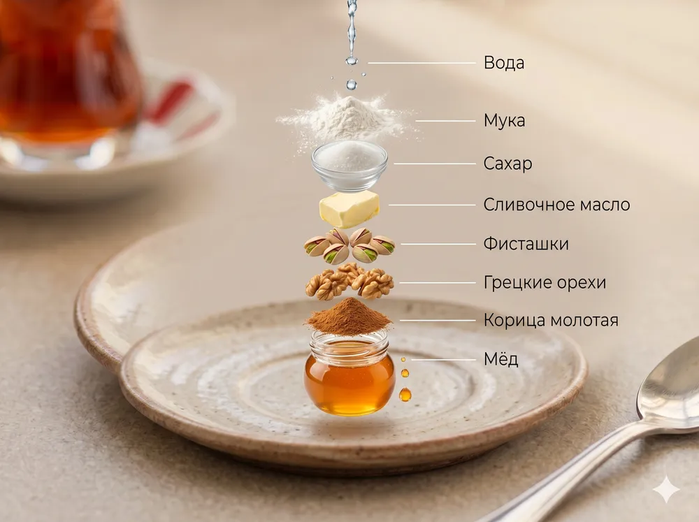 Бахлава (Пахлава) с грецкими орехами